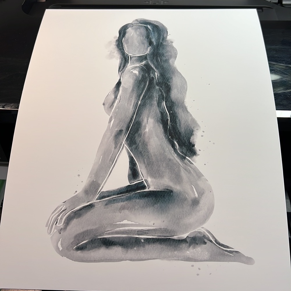 Watercolor Abstract Nude Woman Portrait Print Poster Unframed - Picture 12 of 14